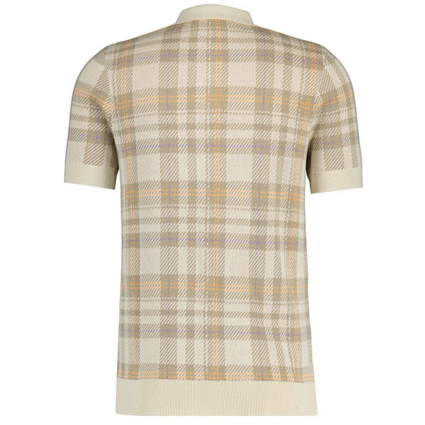 Lyle and Scott Mod Spring Tartan Knitted Polo Shirt in Luna