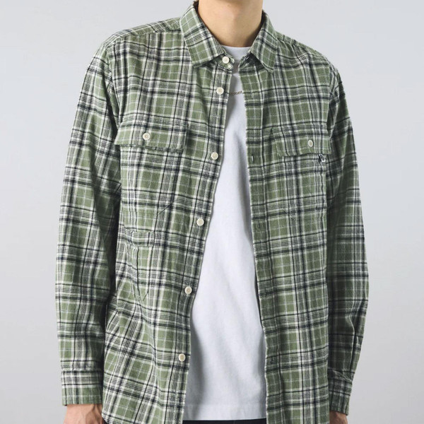 Pretty Green Men's Retro Thornley Check Shirt in Green