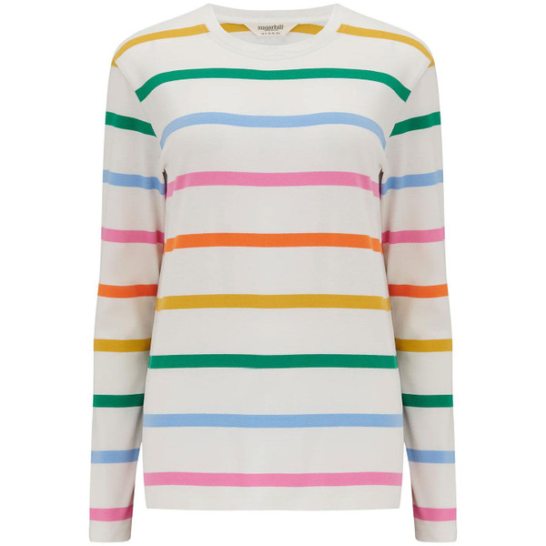 Sugarhill Brighton Brunswick Jersey Top in Rainbow Stripe