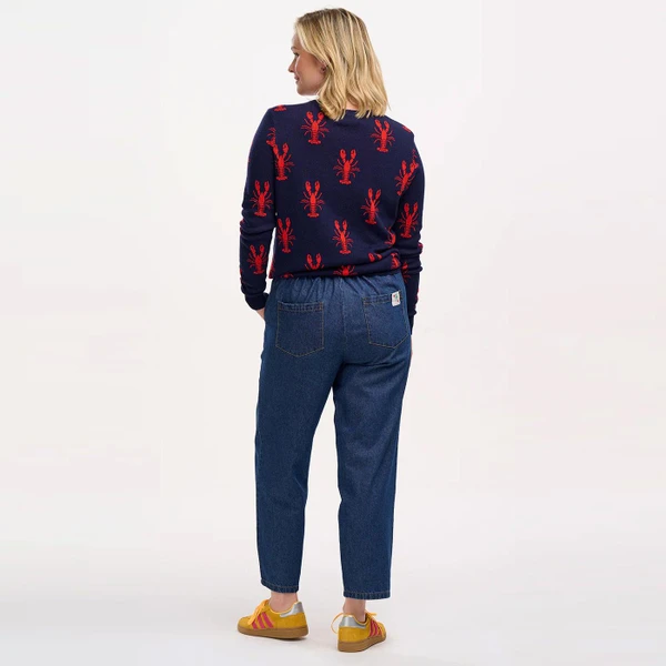 Sugarhill Brighton Rosie Lobster Knit Jumper in Navy