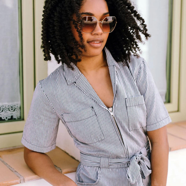 Sugarhill Brighton Meredith Monochrome Stripe Boilersuit
