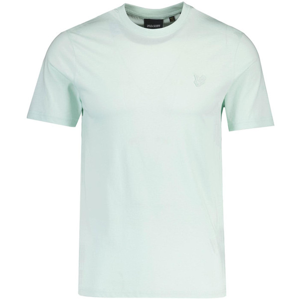 Lyle and Scott Superfine Tonal Logo T-shirt in Pale Aqua