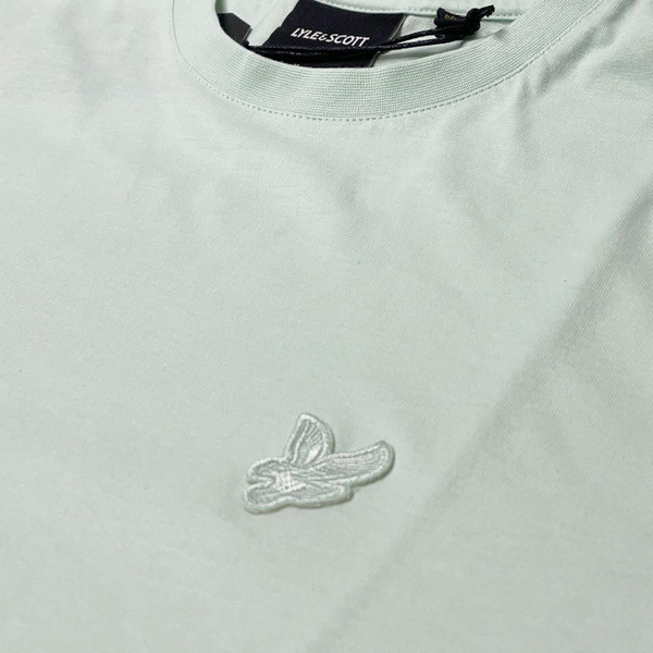 Lyle and Scott Men's Superfine Tonal Logo T-shirt in Pale Aqua