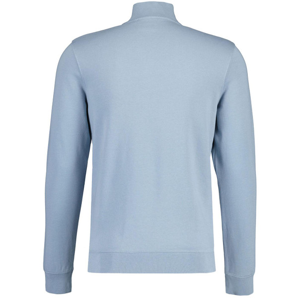 Lyle and Scott Men's Retro Tonal Eagle Superfine Quarter Zip Sweatshirt in Blue Ash ML2258TON X745