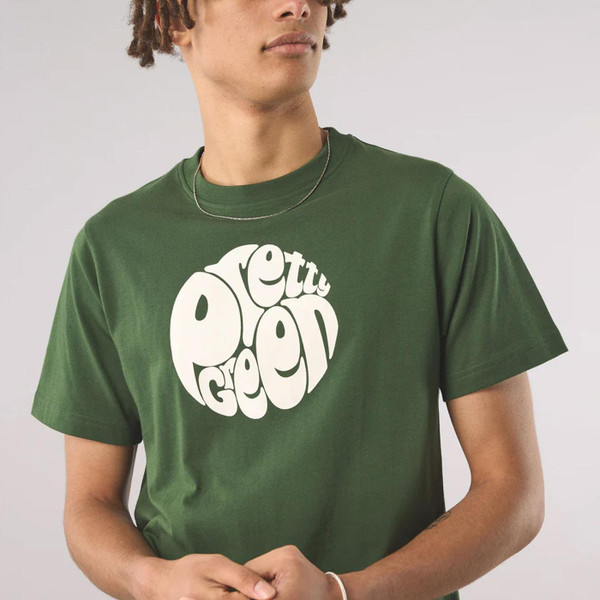Pretty Green Gillespie Logo T-Shirt in Forest Green