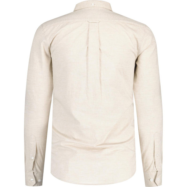 farah vintage mens steen slim fit button down long sleeve organic cotton oxford shirt hazelnut marl