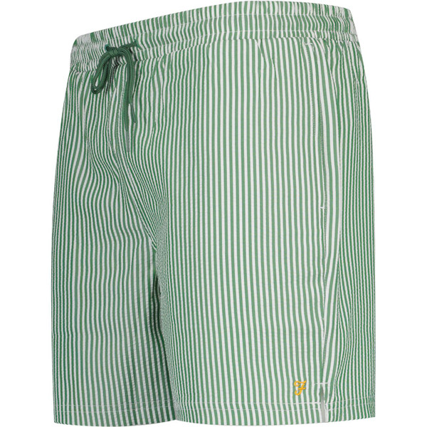 farah vintage mens colbert retro seersucker stripe drawstring swim shorts green
