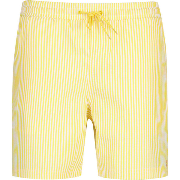 farah vintage mens colbert retro seersucker stripe drawstring swim shorts yellow