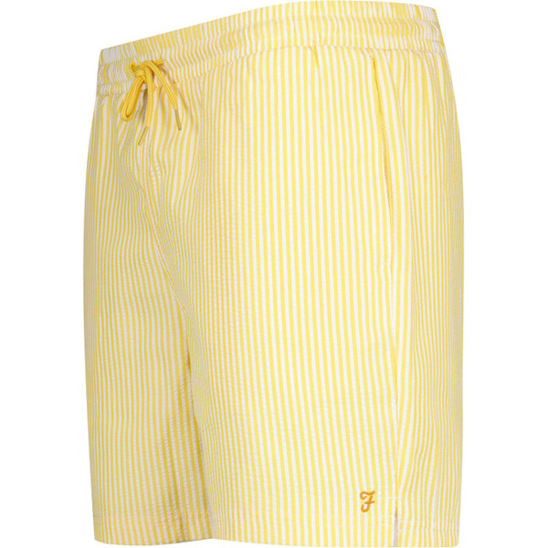 farah vintage mens colbert retro seersucker stripe drawstring swim shorts yellow