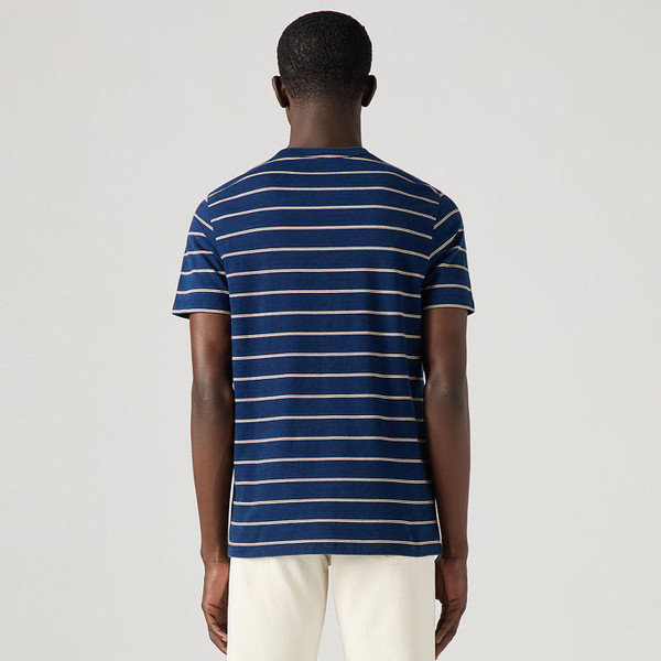 Levi's Original Housemark Taper Retro 70s Stripe Tee in True Indigo 566050257