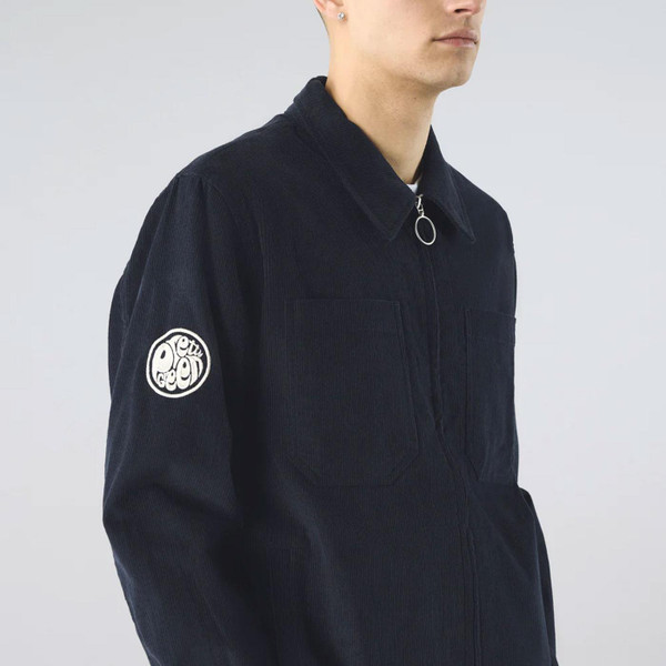 Pretty Green Prestwich Cord Overshirt in Navy