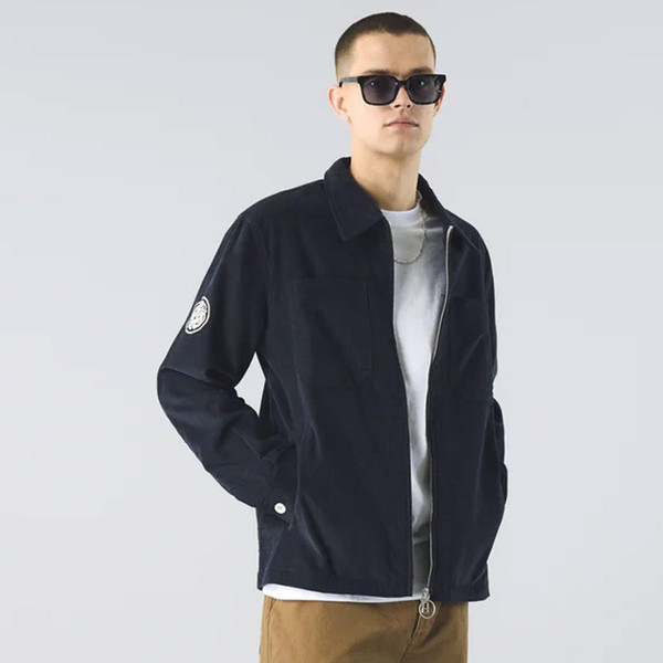 Pretty Green Prestwich Cord Overshirt in Navy