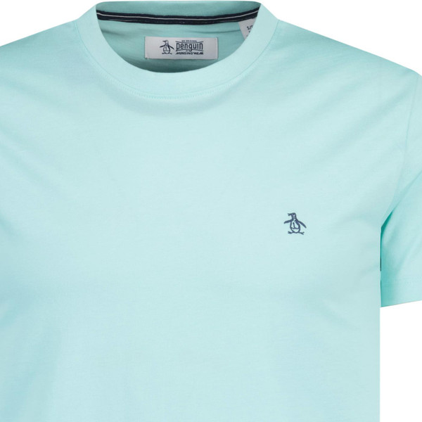 original penguin mens embroidered logo plain crew neck tshirt blue tint