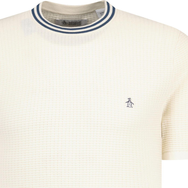 original penguin mens mod twin tipped textured knit tshirt birch