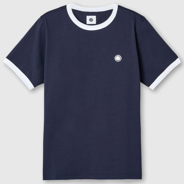 Pretty Green Eclipse Plain Ringer T-Shirt in Navy