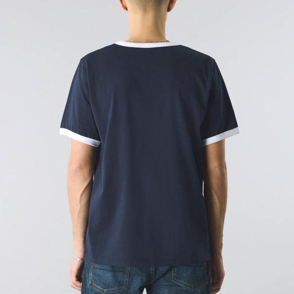 Pretty Green Eclipse Plain Ringer T-Shirt in Navy