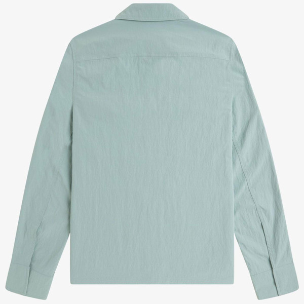 Fred Perry Men's M5684 959 Black Badge Overshirt in Silver Blue