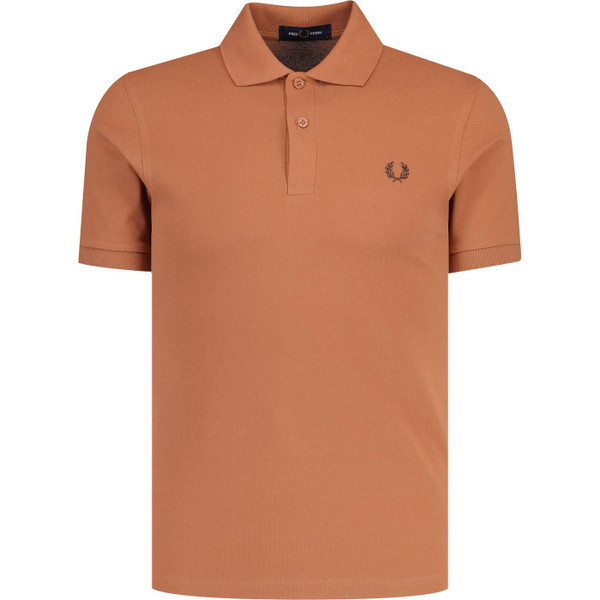 fred perry mens mod pique plain tennis polo tshirt cinnamon brown