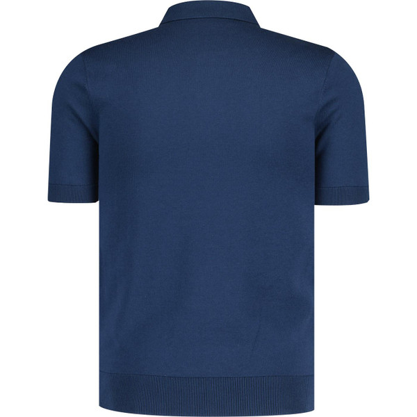 fred perry mens vertical stripe zip neck knitted polo tshirt blue