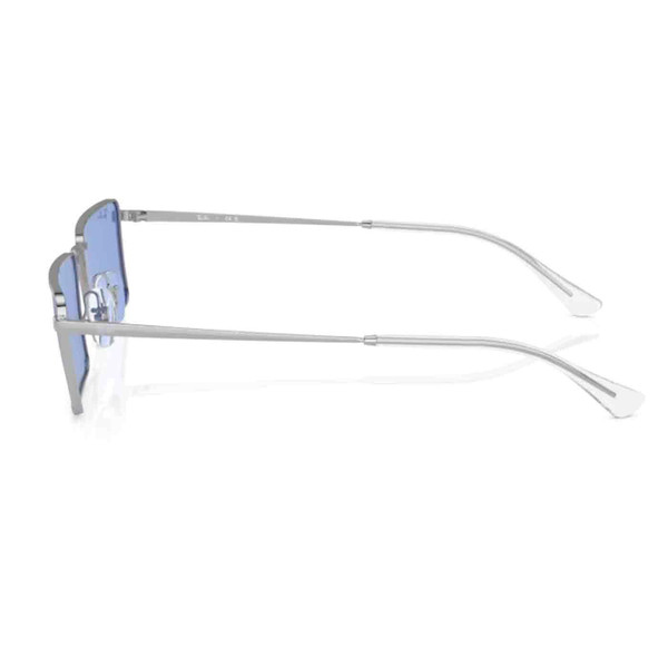 Ray-Ban Emy Square Frame Sunglasses in Silver with Blue Lens 