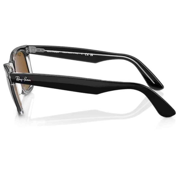 Ray-Ban Wayfarer Sunglasses in Black on Transparent with Brown Lens RB2140 12943350