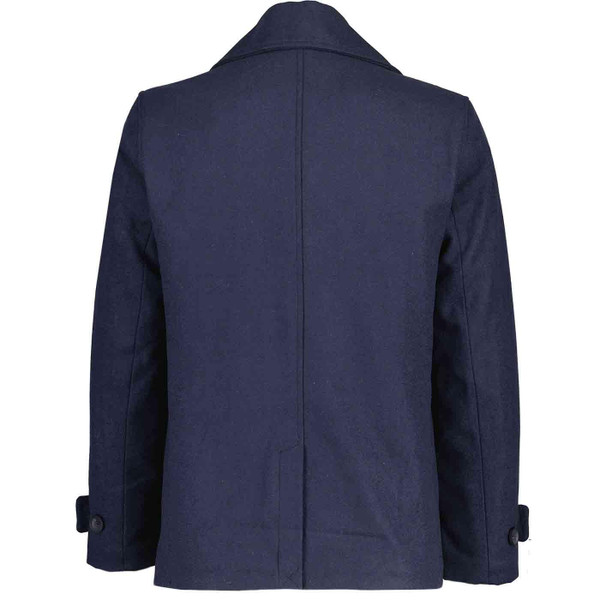 Ben Sherman 60s Mod Wool Blend Double Breasted Peacoat in Navy