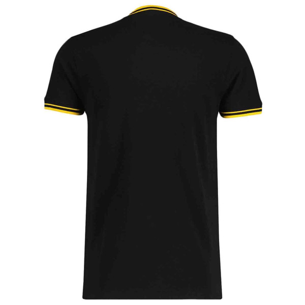 Back of Lambretta Retro Mod Twin Tipped Pique T-Shirt in Black/Gold