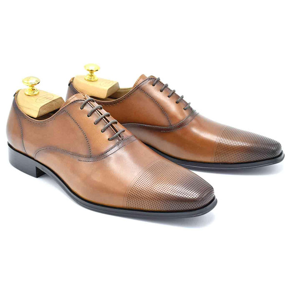 Paolo Vandini Muldoon Men's Toe Cap Oxford Shoes in Tan