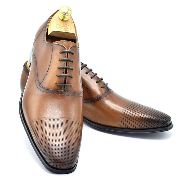 Paolo Vandini Muldoon Toecap Oxford Shoes in Tan
