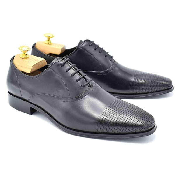 Paolo Vandini Muldoon Toe Cap Mod Oxford Shoes in Black