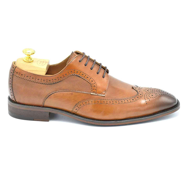 Paolo Vandini Gerard Men's Wingtip Brogues in Tan Leather