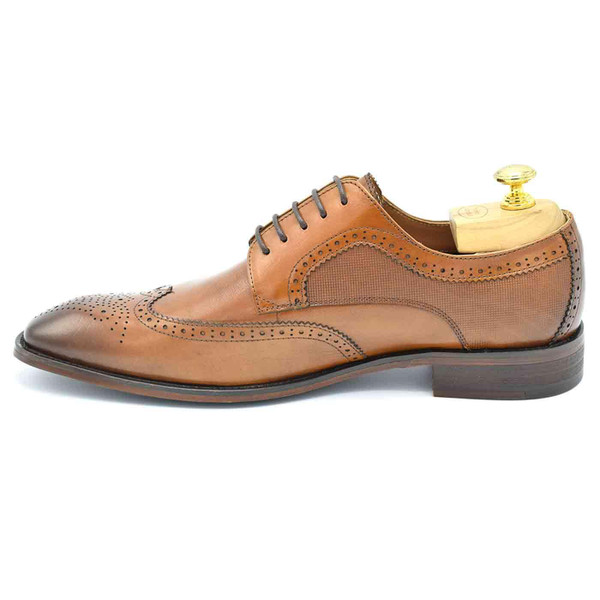 Paolo Vandini Gerard Retro Wingtip Brogues in Tan Leather
