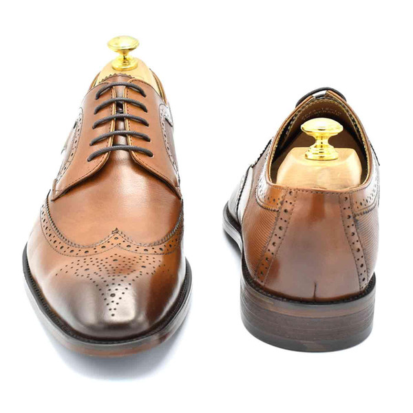 Paolo Vandini Gerard Retro Wingtip Brogues in Tan Leather