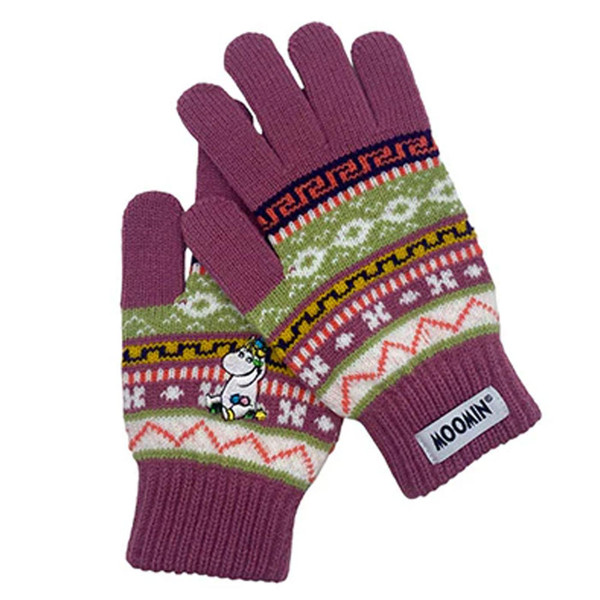 Moomin Snorkmaiden Fair Isle Gloves in Purple MMGFISNO001