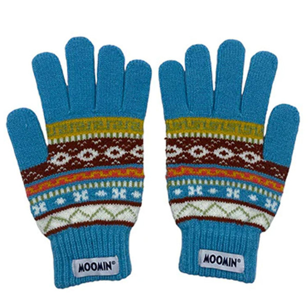 Moomin Retro Fair Isle Gloves in Blue MMGFIMOO001A