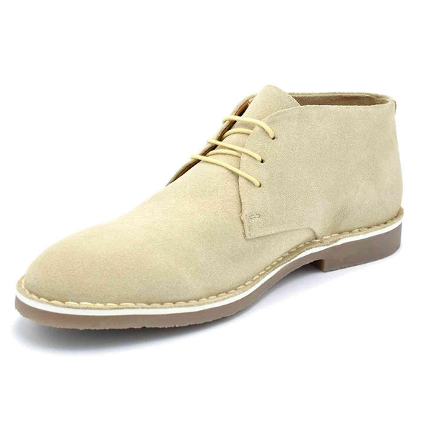Paolo Vandini Modville Men's Suede Desert Boots in Papyrus Stone