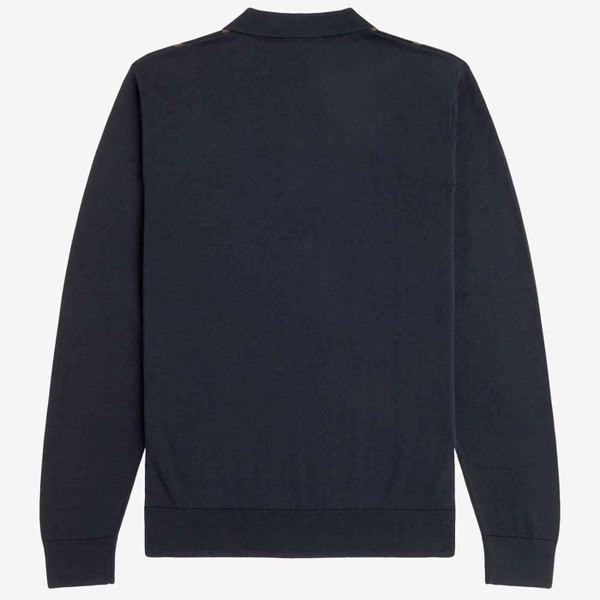 FREDPERRY黒Vertical Stripe Knitted Shirt FRED PERRY/フレッドペリー/VERTICAL STRIPE KNITTED SHIRT