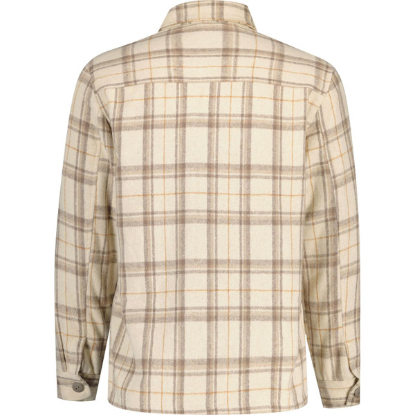french connection mens double chest pocket check button through overshirt stone