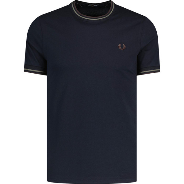 Fred Perry Mod Twin Tipped T-shirt in Navy, Laurel Wreath Green and Carrington Brick Fred Perry Mod Twin Tipped T-shirt in Navy, Laurel Wreath Green and Carrington Brick
