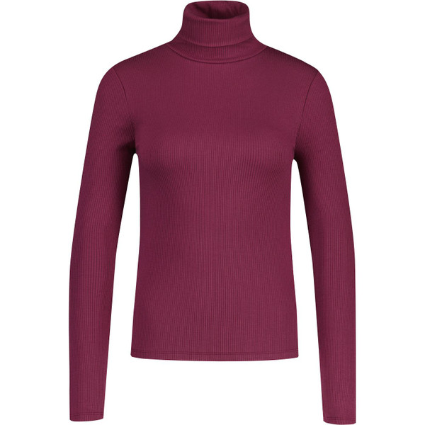 levis womens dreamy fitted ribbed knit turtleneck long sleeve top burgundy