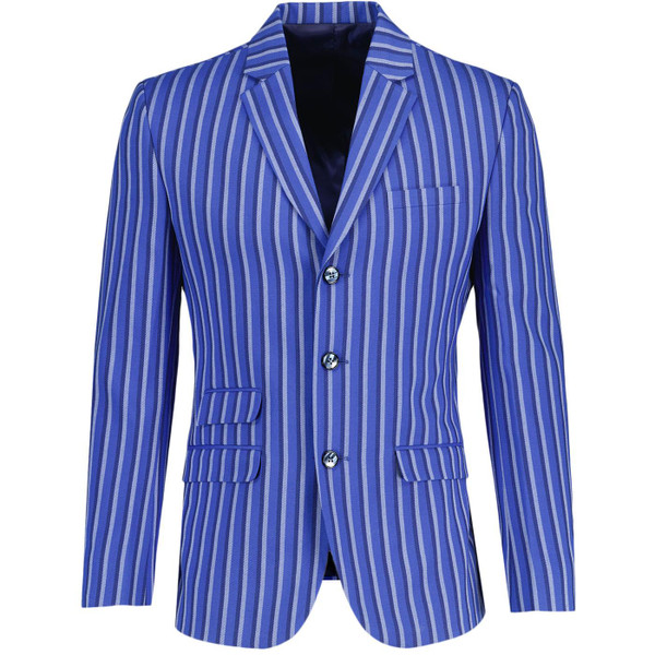 Madcap England 60s Mod Stripe Boating Blazer Jacket in Classic Blue MC1012