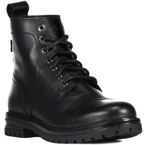 levis mens sparrow faux leather retro laced ankle boots full black
