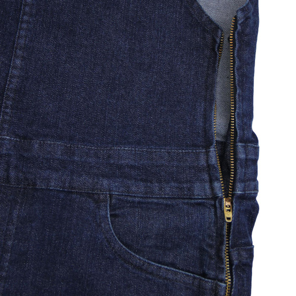 Madcap England Women's Retro 1970s Denim Dungaree Bib Flare in Blue