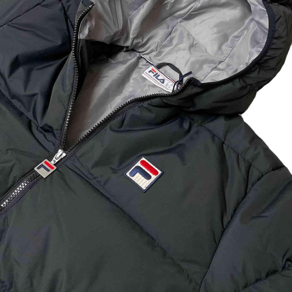 Fila Vintage Harry Heavily Padded Retro Puffer Jacket in Black