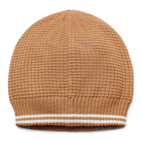Merc Retro Textured Knit Elbert Beanie hat in Tan