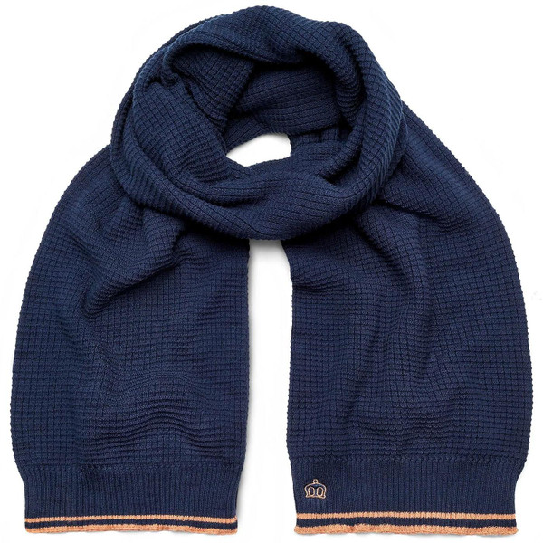 Merc Retro Fowler Textured Winter Scarf in Navy