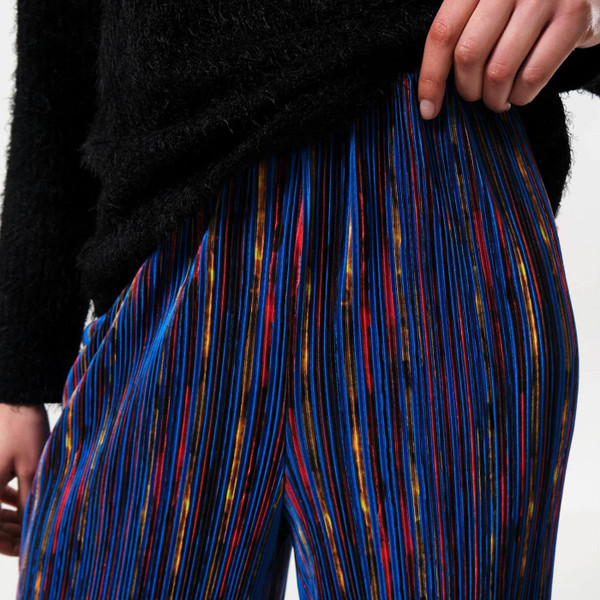 Louche Women's Clothide Pleated Trousers in Abstract Black