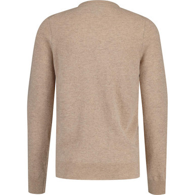 lyle and scott mens lambswool blend crew neck jumper heritage taupe marl