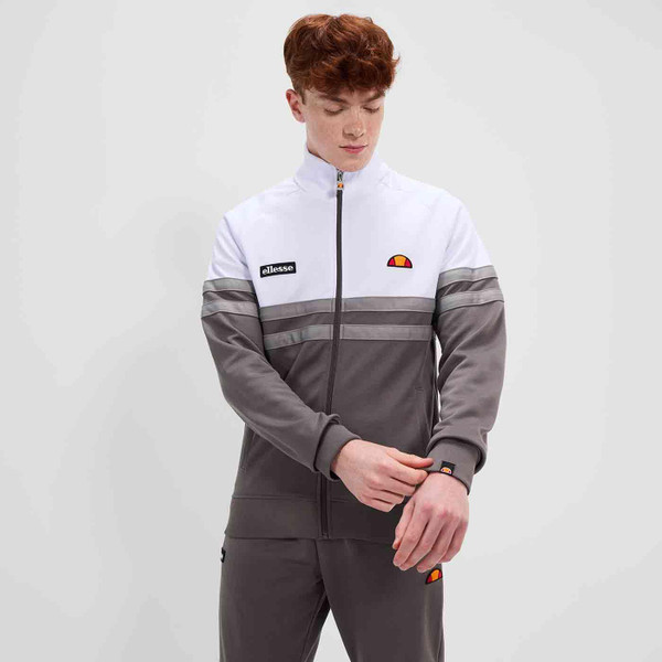 Rimini Retro Funnel Neck Track Jacket in Grey by Ellesse SHR00892