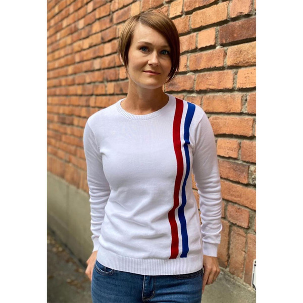 Madcap England Women's Retro Mod Racing Jumper in White
